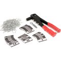 Global Equipment Locker Number Plate Kit - Pkg Of 100 Numbered 1-100 - Rivet Gun 652095B